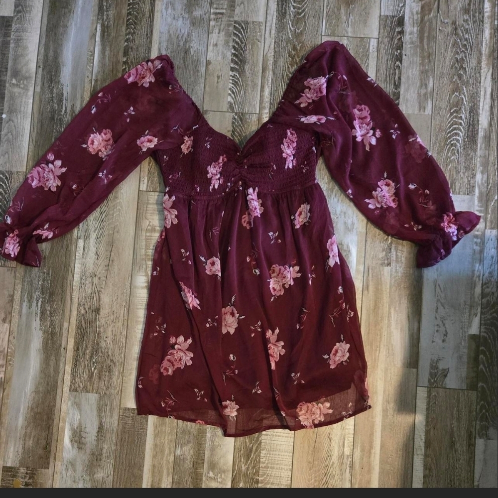 Indulge Open Back Floral Mini Dress with Pink Blossoms